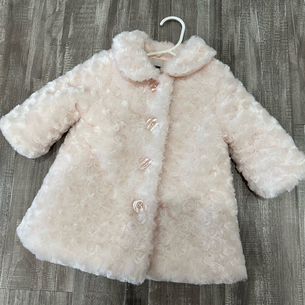 Baby girls Calvin Klein Jeans pale pink coat- 6-9 months - Picture 4 of 9